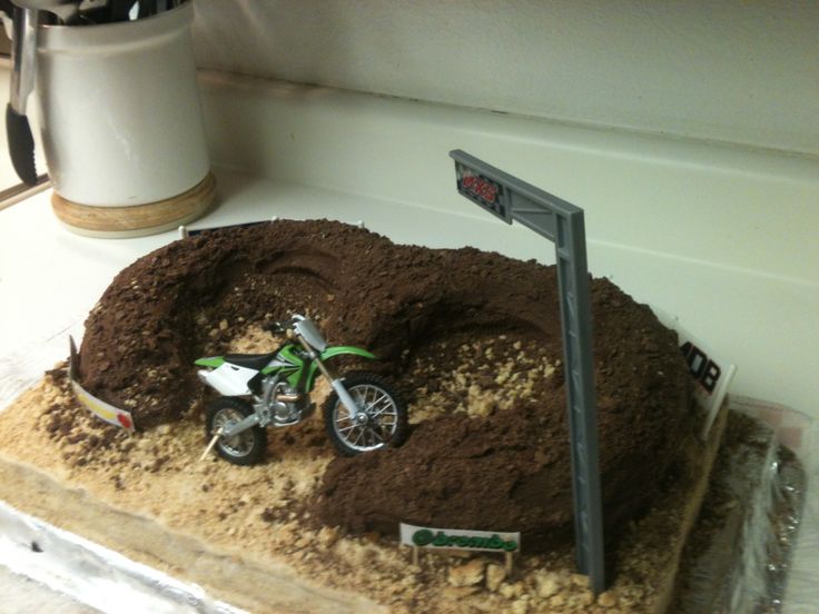 a cake made to look like a dirt bike