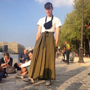 Or casual. | 33 Men Who Rocked Skirts And Looked Super Hot Doing So Men's Skirts, Men Skirt, Men In Dresses, Boys In Skirts, Guys In Skirts, Fluid Fashion, Men Wearing Skirts, Skirt Aesthetic, Gender Fluid Fashion