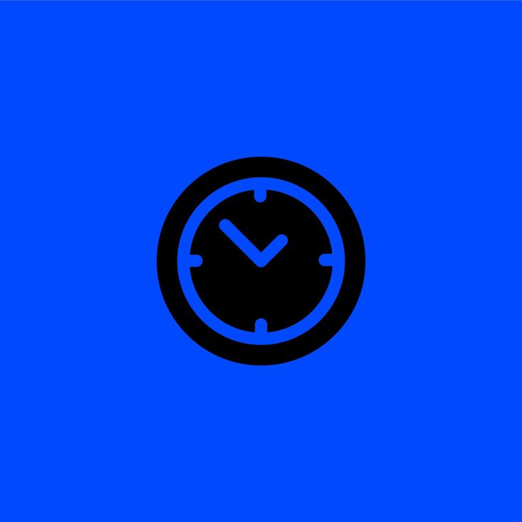 a black and blue clock with tick mark on it's face against a blue background