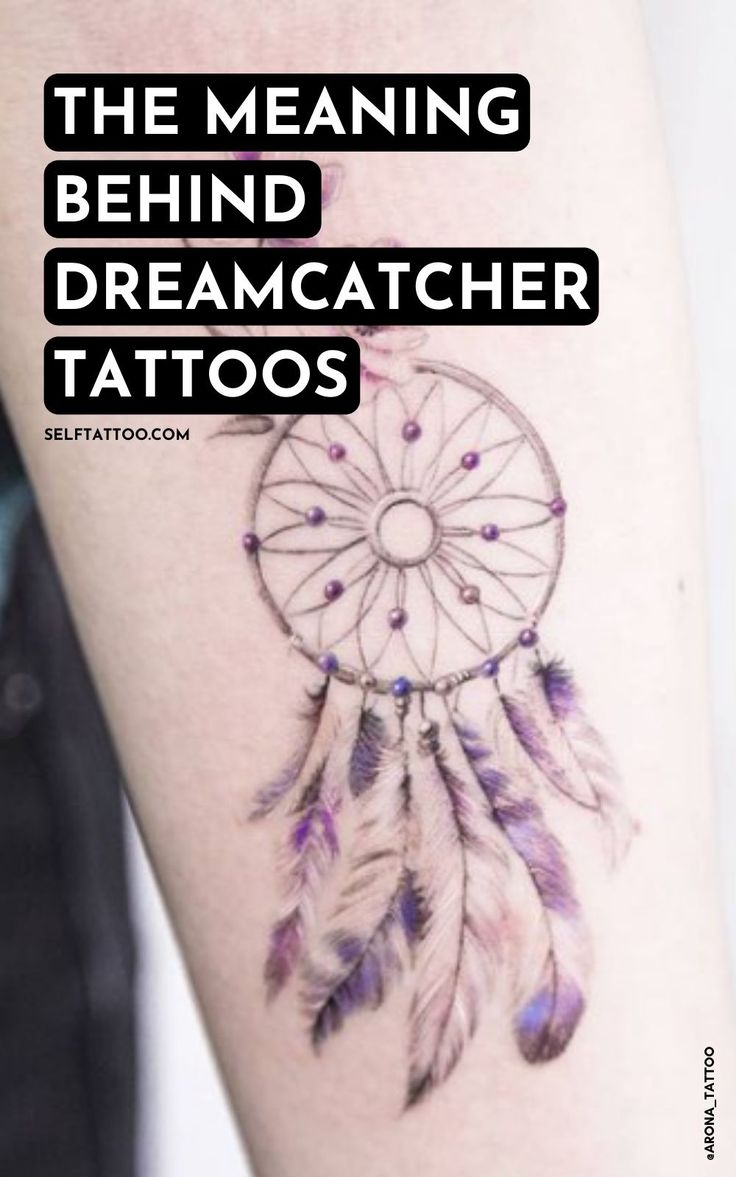 the meaning behind dreamcatcher tattoos on someone's arm with an arrow in it