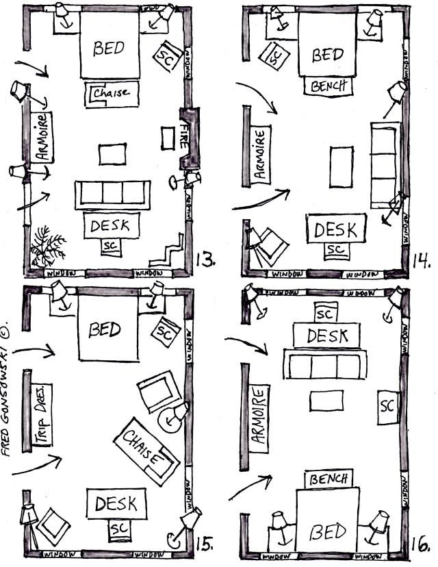 the floor plan for an apartment with two separate rooms and one living room in each