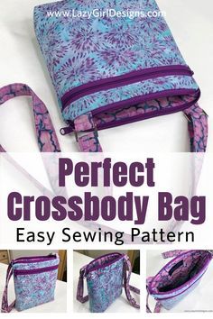 the perfect cross body bag sewing pattern is easy to sew and can be used as a purse