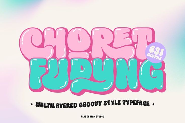 the words short flying are painted in pink and blue on a pastel colored background