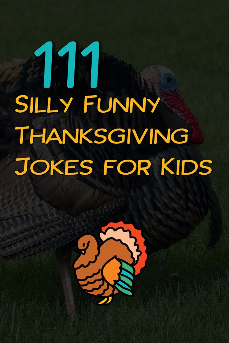 a turkey with the words silly funny thanksgiving jokes for kids on it's back