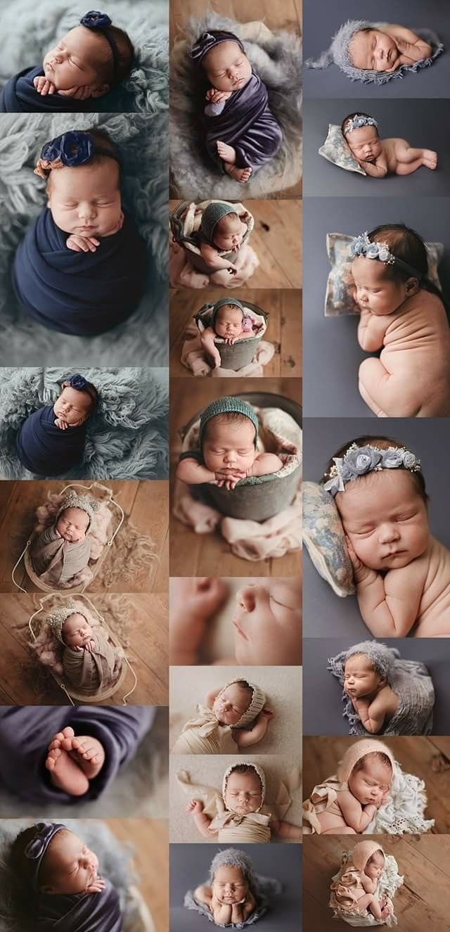 a collage of baby photos with their hands in the air and one laying down