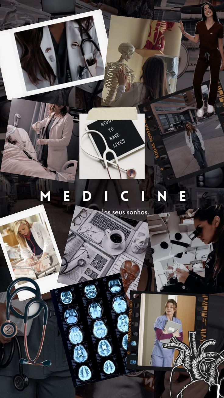 a collage of medical images with the words medicine written on them and pictures of doctors