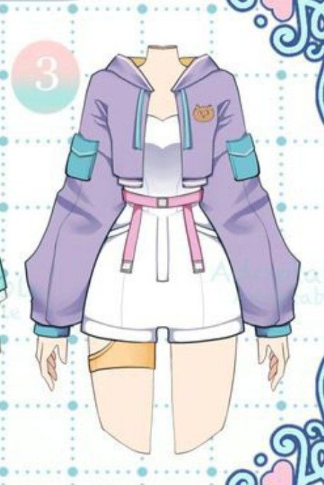 an anime character wearing short shorts and a purple jacket