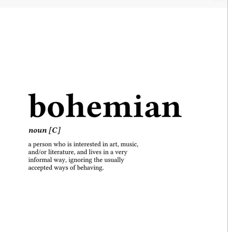 the word bohemian written in black and white on a sheet of paper with an image of a