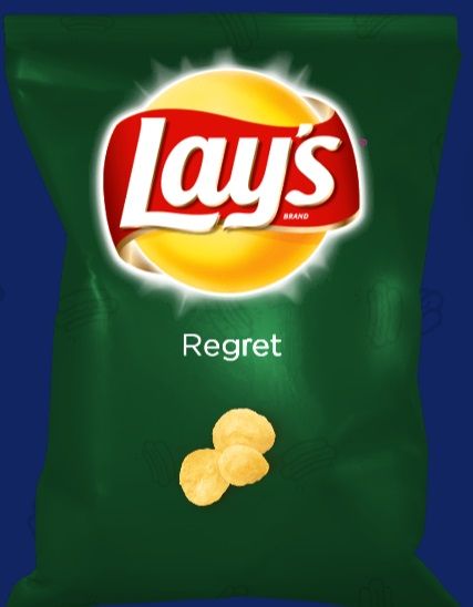 lays potato chips on a blue background with the word'reget'in it