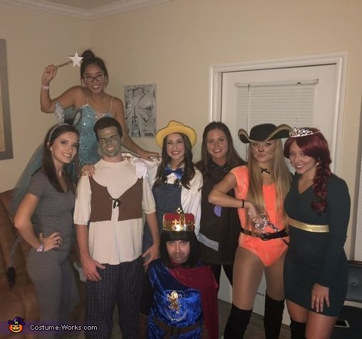 a group of people dressed up in costumes