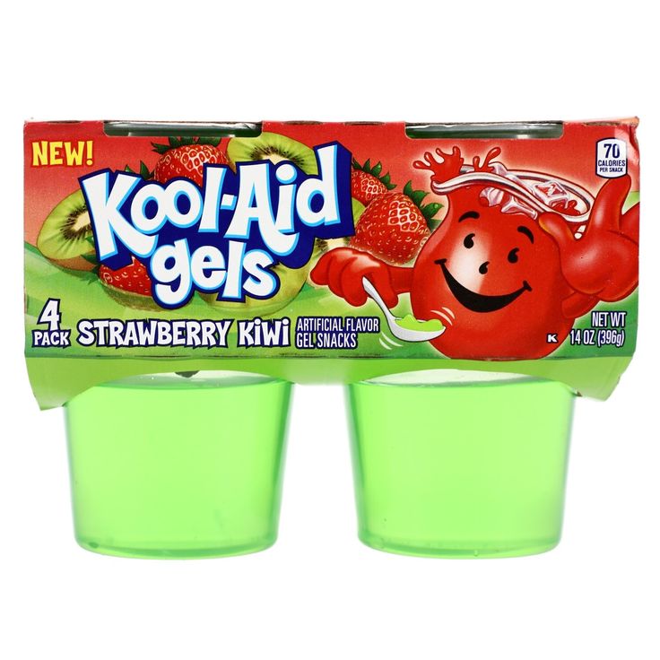 two plastic cups filled with fruit and yogurt, each containing a strawberry kiwi