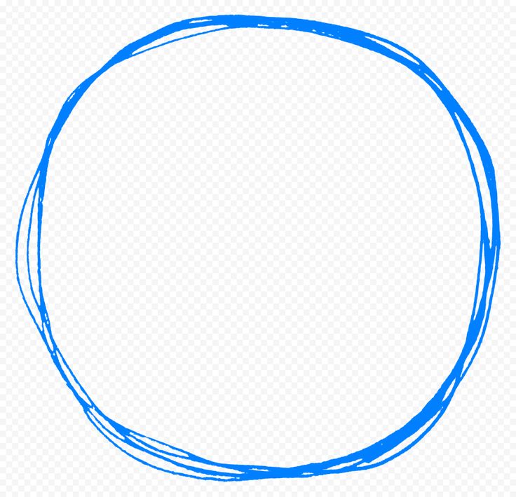 a blue circle drawn on a white background