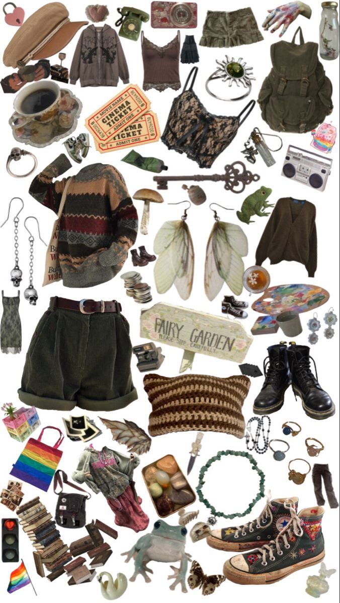 Erincore Outfits, Dark Acadia Outfits, Goblincore Grunge Aesthetic, Madisoncore Outfits, Gender Neutral Clothes Teens, Dnd Character Outfit Ideas, Gremlin Outfit, Urban Exploration Aesthetic Outfit, Fairy Goblin Core Outfits