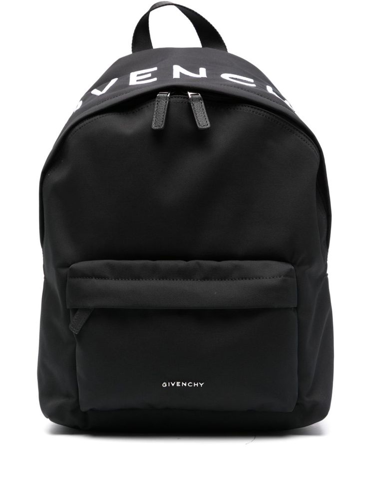 black/white interlock weave embroidered logo front two-way zip fastening two adjustable shoulder straps single top handle front zip-fastening pouch pocket logo plaque main compartment internal laptop pocket internal logo patch Pocket Logo, Laptop Pocket, Black Backpack, Pocket Pouch, Patch Logo, Shoulder Straps, Top Handle, Givenchy, Pouch