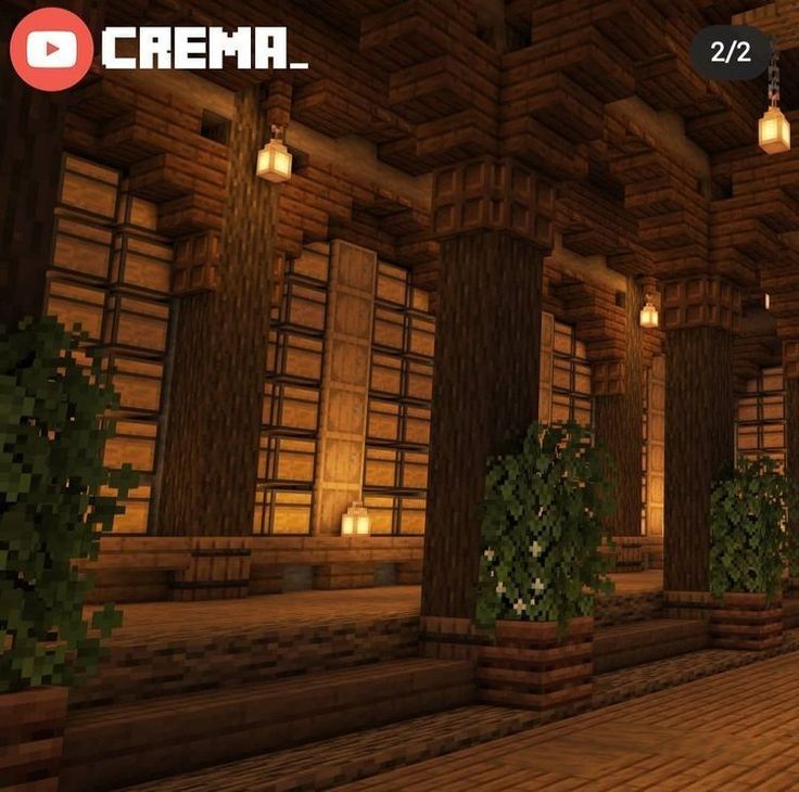 a large room filled with lots of plants and lights on the ceiling in minecraft