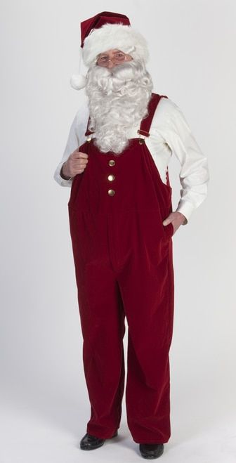 7-piece Burgundy Velvet Overall Santa Claus Christmas Suit - Adult Size XXXL | Christmas Central Santa Claus Outfit Men, Grunge Party Outfit, Mrs Claus Dress, Mrs Claus Outfit, Santa Claus Belt, Fancy Romper, Santa Pants, Santa Claus Suit, Santa Claus Outfit