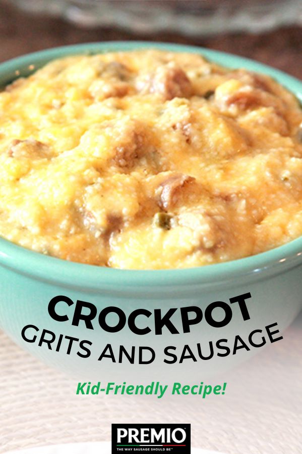 Crockpot Grits and Sausage Kid-Friendly Recipe Crockpot Grits And Sausage, Rotel Sausage Grits Crockpot, Rotel Grits Crockpot, Crockpot Grits Slow Cooker, Grits And Sausage, Crockpot Grits, Sausage Grits, Sausage Slow Cooker, Breakfast Crockpot