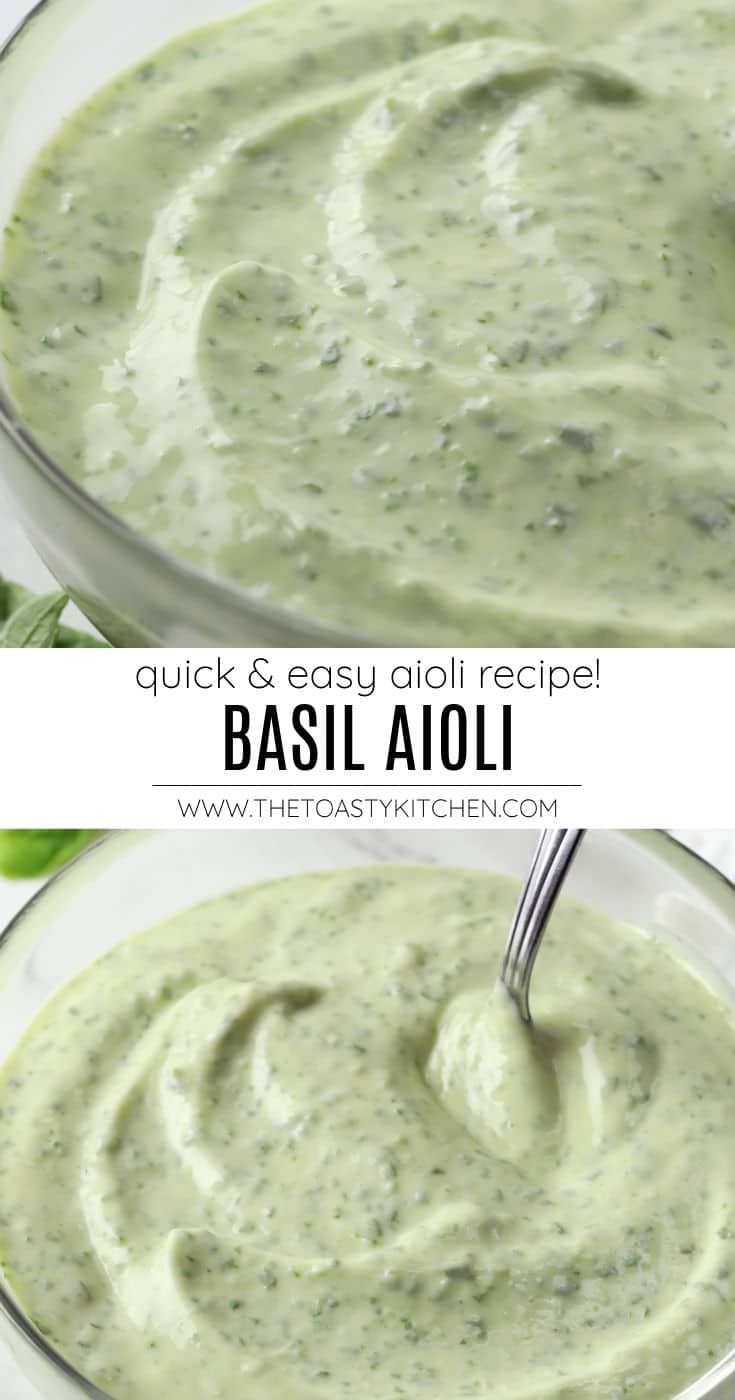 two pictures showing how to make basil sauce