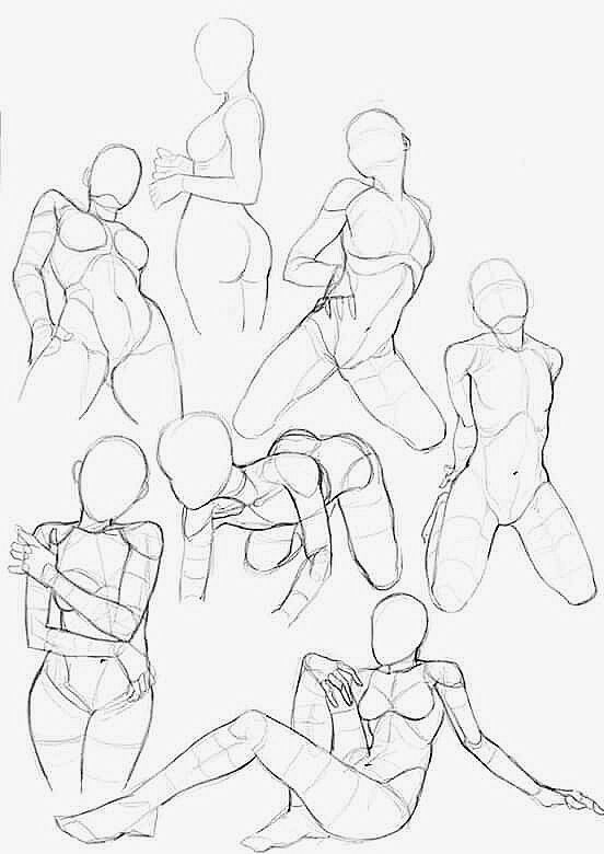 an image of a drawing of people doing different poses