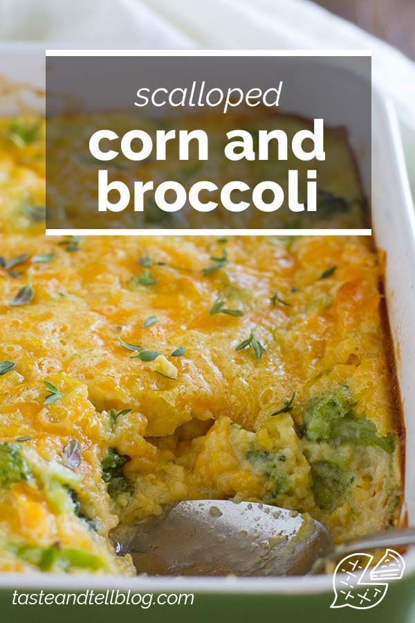 a casserole dish with broccoli and cheese