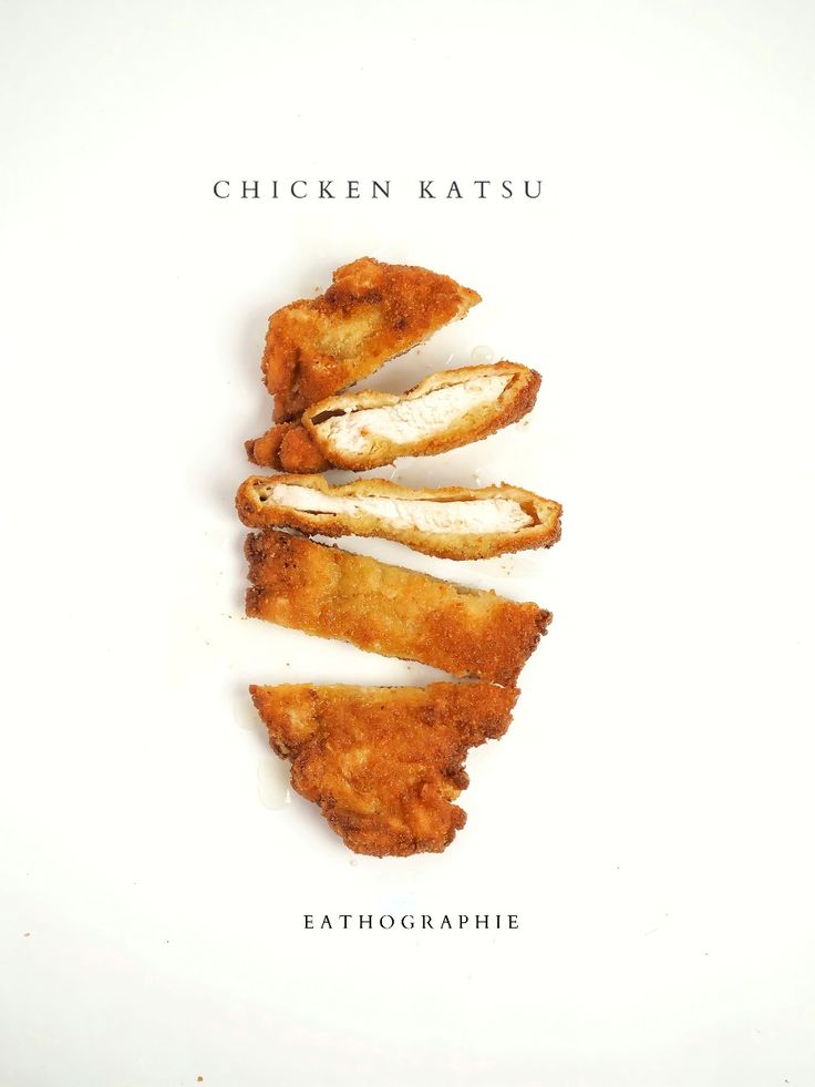 chicken katsuu on a white background with the words eat photography written below it