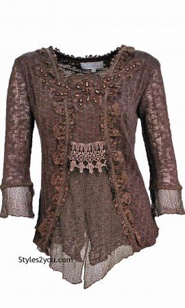 Tory PLUS SIZE Ladies Retro Vintage-Victorian-Western Top Coffee Pretty Angel Clothing, Angel Clothing, Lace Knit Top, Victorian Blouse, Chocolate Mocha, Mocha Latte, Giddy Up Glamour, Western Tops, Pretty Angel