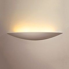 a light that is on the side of a wall in a room with white walls