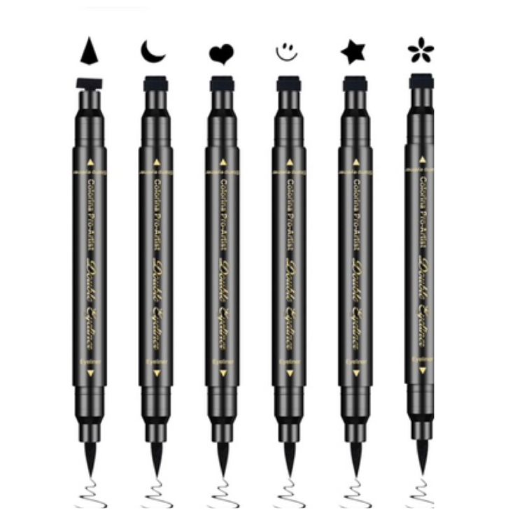 Double Headed Liquid Eyeliner for both Casual and Unique Styles. Spice Up your Eyeliner! Wing Eye Makeup, Eyeliner Stamp, Pen Eyeliner, Smudge Proof Eyeliner, Eyeliner Set, Winged Eyeliner Stamp, Winged Eye, Liquid Eyeliner Pen, Eyeliner Tattoo