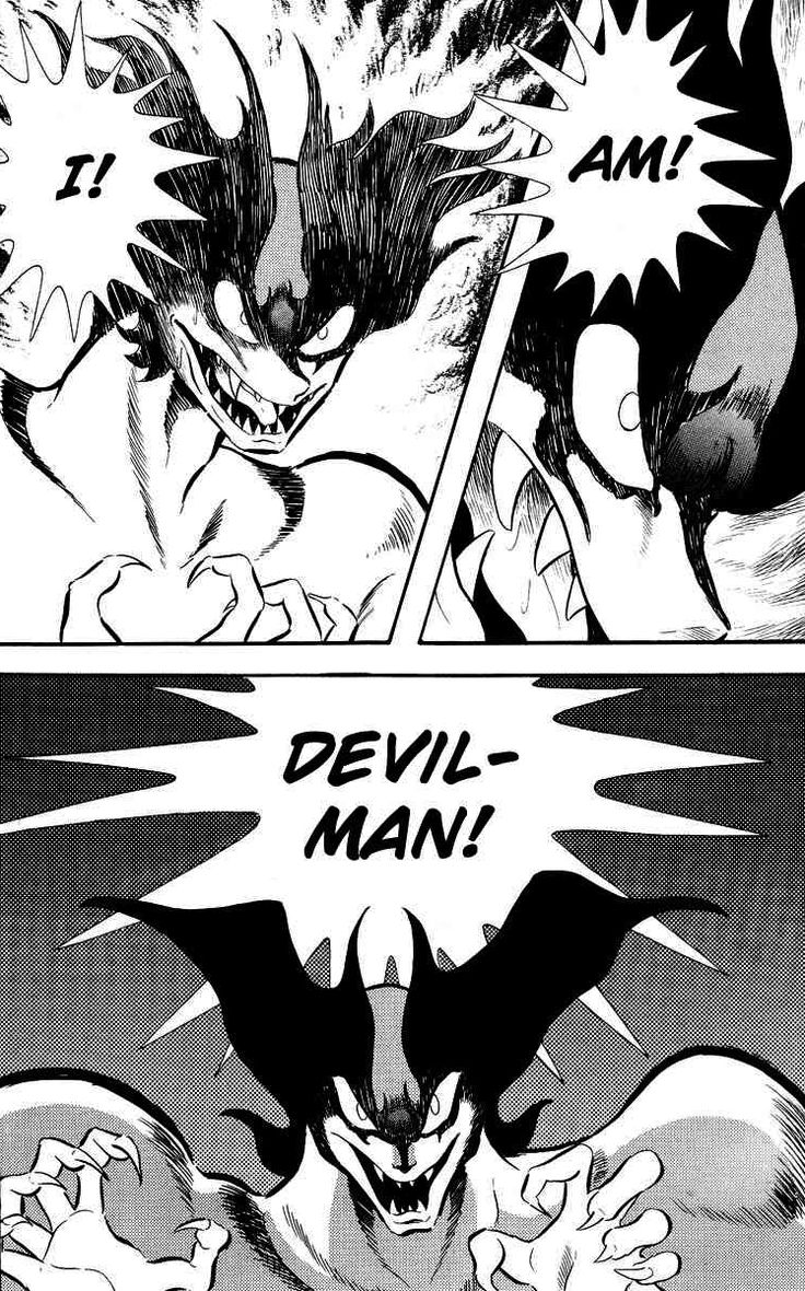 an anime scene with two different scenes, one is being attacked by another demon and the other