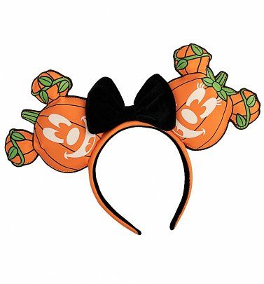 a mickey mouse ears with pumpkins on it