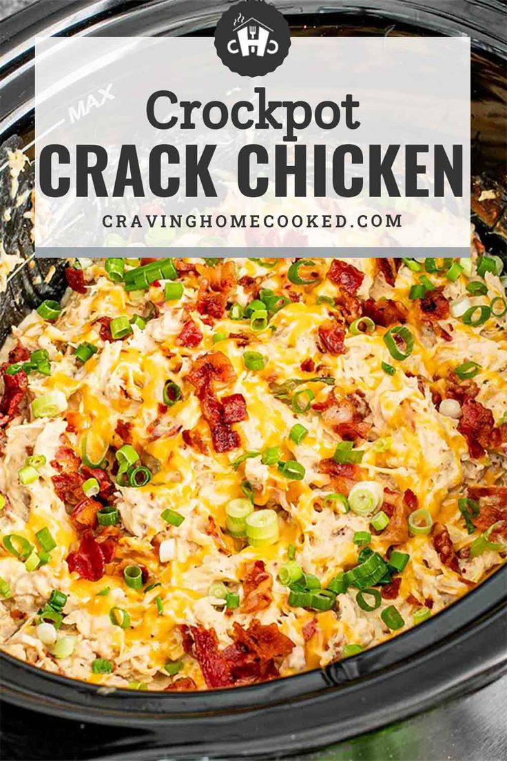 🍗🧀 Dive into the world of flavors with this Crockpot Crack Chicken! It’s not just another chicken recipe; it's a creamy, cheesy, and insanely delicious meal! Perfectly seasoned with ranch dressing mix, enriched with cream cheese, and infused with the crunchiness of bacon, this dish will have your family running to the dinner table! 🍽✨ It’s a super easy and convenient recipe, making it the ultimate comfort food for any day of the week! 🥘💕 #CrockpotRecipes #ChickenRecipes #ComfortFood Dinner Ideas With Ranch Seasoning, Leto Cracked Chicken Crock Pot, Crockpot Recipes With Shredded Chicken, Crockpot Chicken Potluck Recipes, Shredded Chicken Crockpot Meals, Award Winning Crockpot Recipes, Crockpot Chicken Tenders Recipes, Canned Chicken Crockpot Recipes, Crockpot Crowd Pleasers