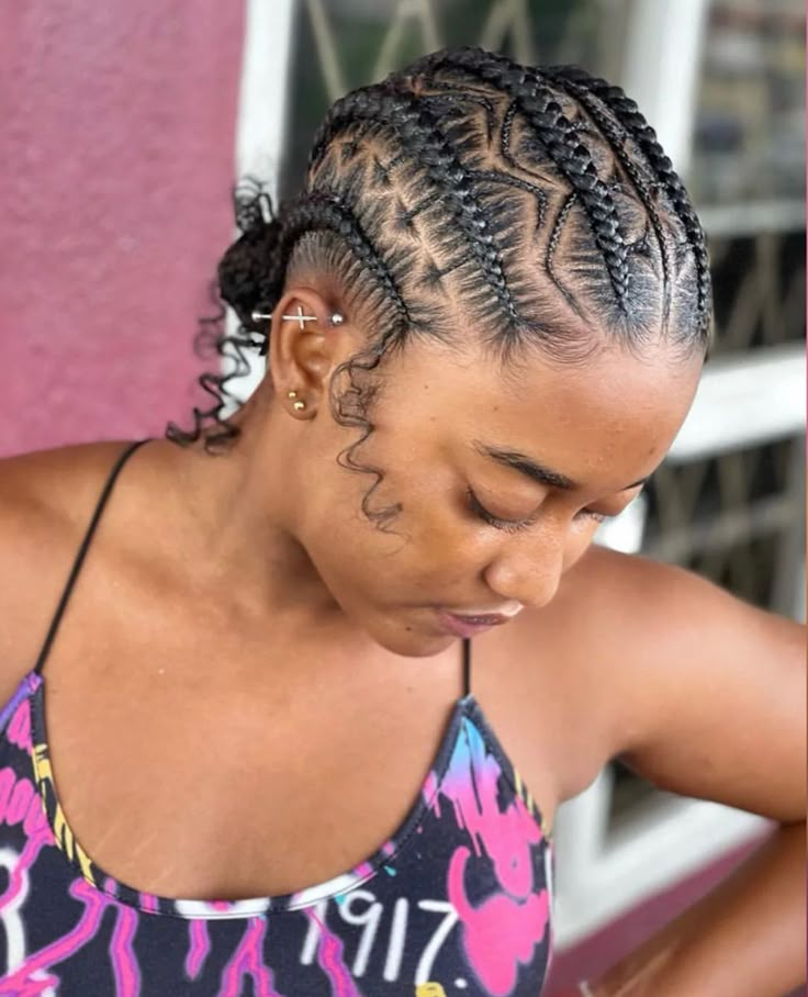 Trendy Cornrows, Hair Braid Patterns, Cornrows Natural Hair, Short Box Braids Hairstyles, Braided Hairstyles For Black Women Cornrows, Love Is In The Hair, Feed In Braids Hairstyles, Feed In Braids, Quick Natural Hair Styles