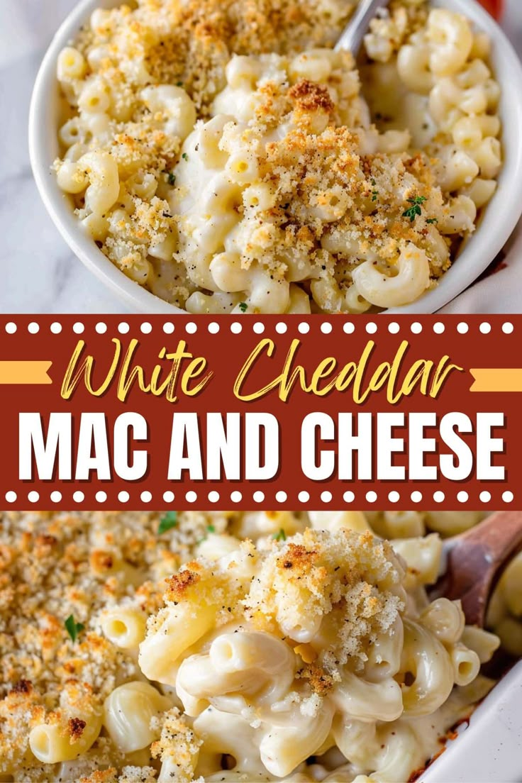 white cheesy mac and cheese in a bowl