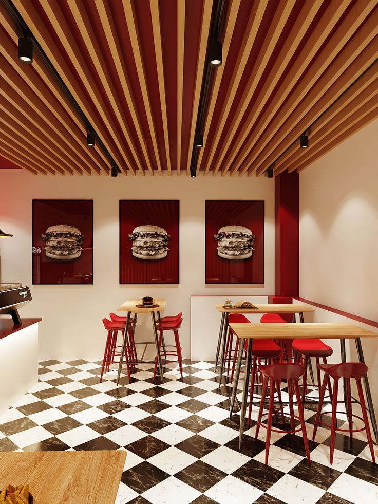 Burger Restaurant Design, Pizzeria Design, Chicken Shop, Burger Restaurant, Cafe Bistro, Smash Burger, Pizza Hut, Shop Front, Restaurant Interior Design