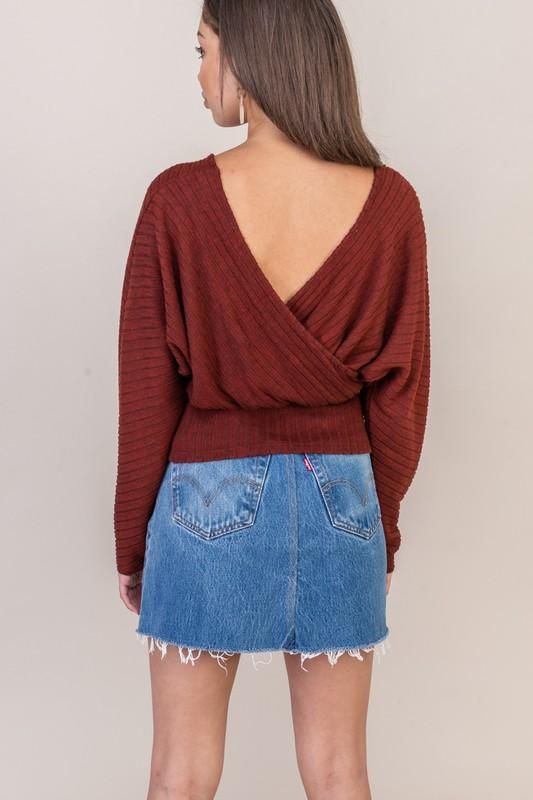 Brick Top - Amber Moon Surplice Neckline, Soft Knits, Hand Washing, Denim Skirt, Knit Top, Knitting