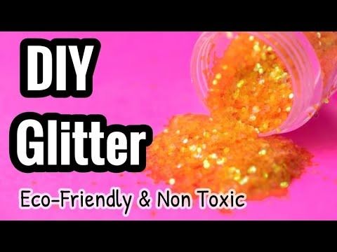 a pink background with gold flakes and the words diy glitter eco - friendly & non