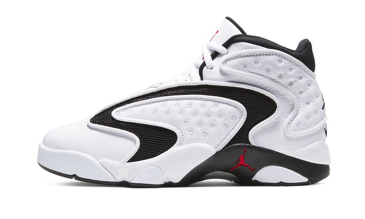 The Jordan Women’s OG “White/Black” is a retro of the late-90s silhouette that was inspired by and made for women basketball players. Debuting during Jordan Brand’s second year in 1998, the high-top was the brand’s first-ever women’s silhouette. The model borrows from the Air Jordan 13’s dotted leather upper and toe box. The tonal leather base is contrasted by wavy black mesh accenting. True-to-original embroidered Jumpman branding can be found on the heel with a black embroidered “W” graphic pl Women Basketball Players, Sepatu Air Jordan, Jordan Women, Red Basketball Shoes, Women Basketball, Womens Air Jordans, Jordan 23, Jordans Women, Stadium Goods