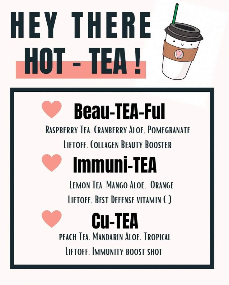 a poster with the words hot - tea and two different types of drinks on it