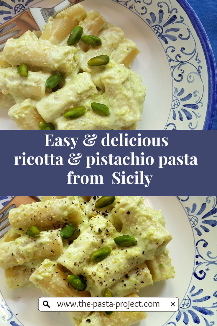 This traditional vegetarian Sicilian ricotta and pistachio pasta recipe is so beautifully creamy and light. It's also super easy to make. Perfect for summer and weeknight meals! Pistachio Pasta, Tagliatelle Bolognese, Pistachio Pesto, Ricotta Recipes, Sicilian Recipes, Small Pasta, Pasta Maker, Super Easy Recipes, Stuffed Pasta Shells