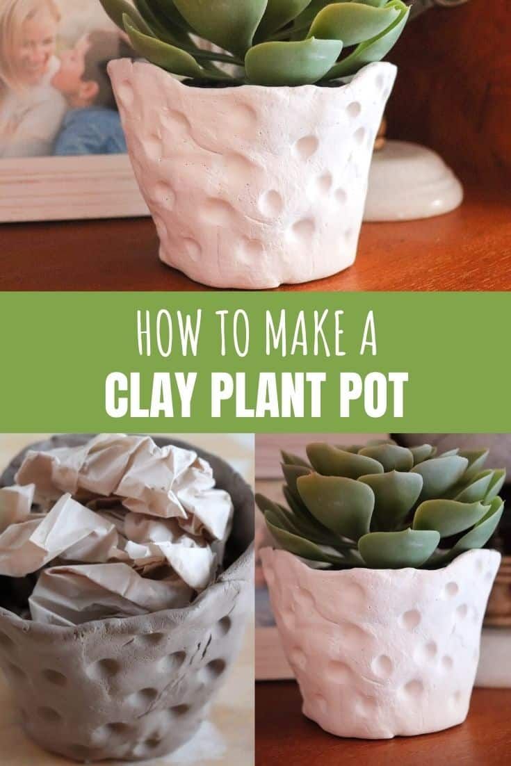 how to make a clay plant pot with succulents in the bottom and top