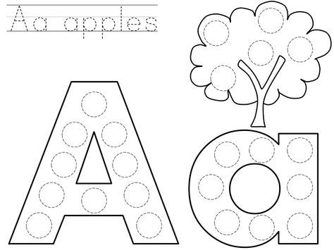 an alphabet worksheet with the letter a in it's letters and numbers