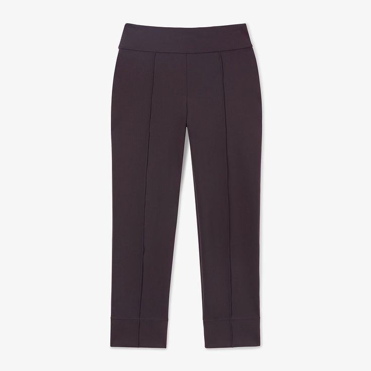 Our Italian light scuba fabric makes the Robin seriously sleek and secretly stretchy—meaning this slightly sporty pant takes you from on-the-clock to out-of-office with ease. It features a pull-on waistband, a straight-leg silhouette, a credit card pocket, and notch ankle openings for minimum fuss and maximum agility. Made in China with fabric from Italy. Sleek Stretch Dress Pants With Tapered Leg, 4-way Stretch Straight Leggings, Chic 4-way Stretch Leggings, Chic Straight Hem Pants With 4-way Stretch, Chic Pants With 4-way Stretch And Straight Hem, Versatile Elastane Ankle-length Dress Pants, Modern Stretch Dress Pants With Tapered Leg, Athleisure Tapered Leg Work Pants, Modern Stretch High-waisted Dress Pants