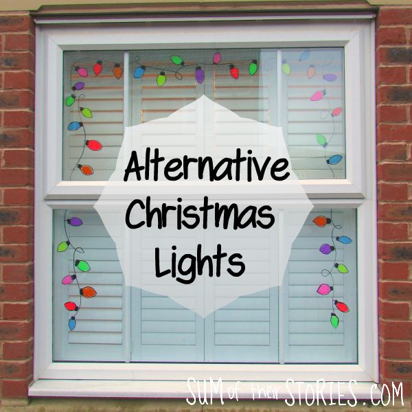 a window with the words alternative christmas lights on it