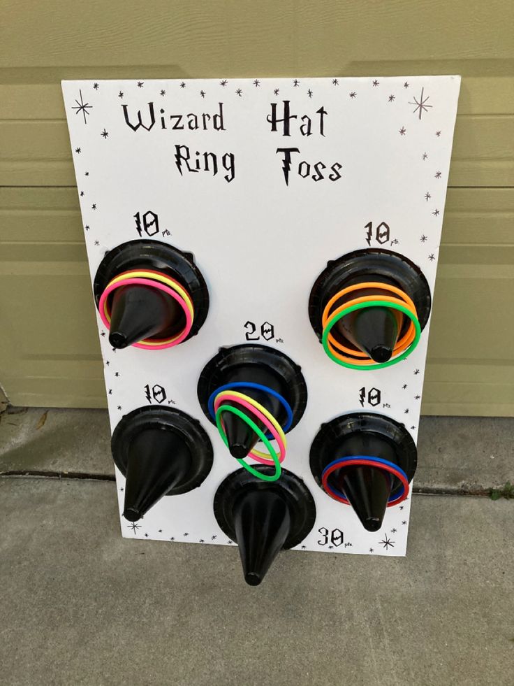 the wizard hat ring toss game is on display