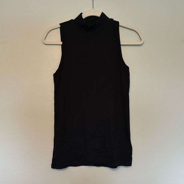 Brand New Gap Nock Neck Tank. Size Small, Black Black Turtleneck Tank Top For Spring, Black Turtleneck Tank Top For Fall, Spring Black High Neck Tank Top, Black High Neck Tank Top For Spring, Casual Black High Neck Tank Top, Casual High Neck Black Tank Top, Black High Neck Casual Tank Top, Gap Black Summer Top, Black Gap Top For Summer