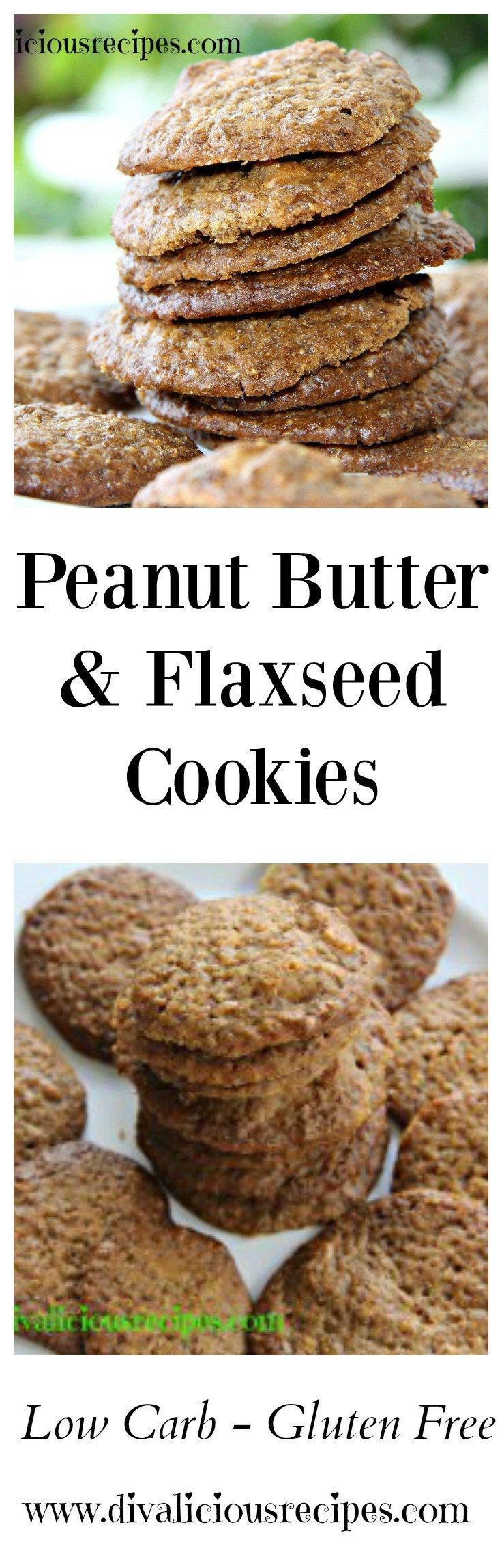 the recipe for peanut butter and flaxed cookies is shown in three different pictures