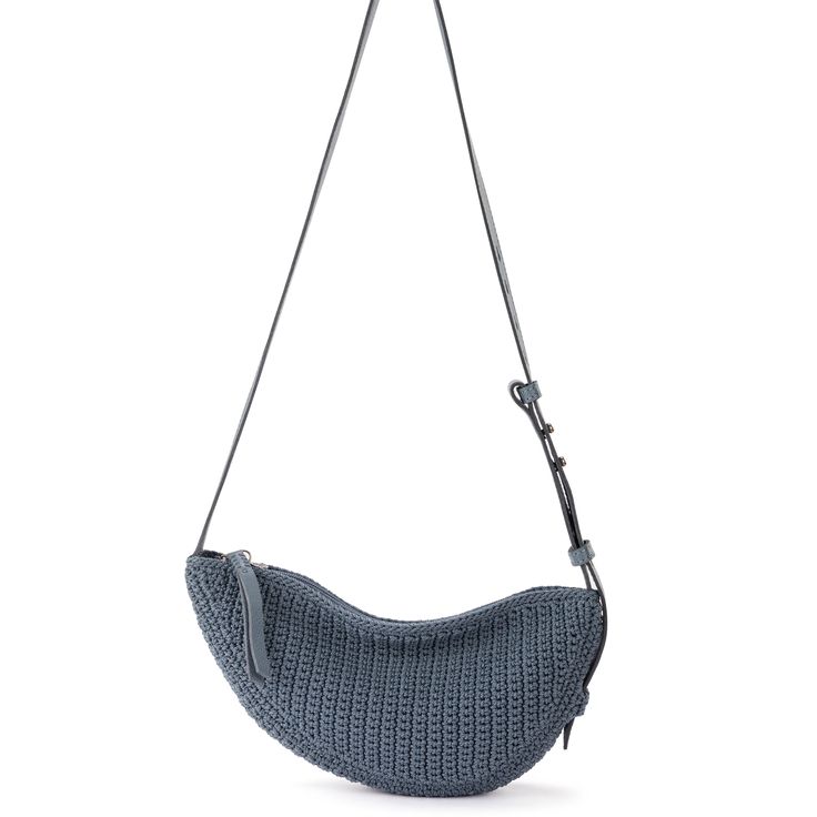 The Sak Tess Sling Bag - |Hand Crochet - Maritime| Leather Sling Bag, Donate Now, The Sak, Functional Design, Sling Bag, Hand Crochet, You Bag, Belt Bag, Adjustable Straps