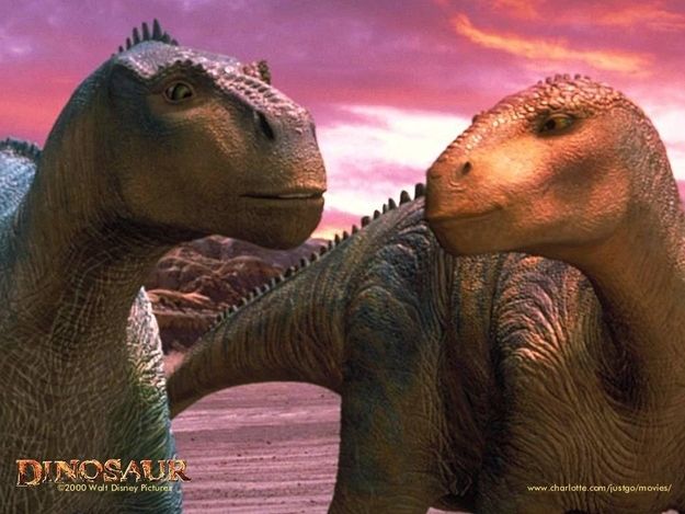 two dinosaurs are facing each other with the caption, click here to see full resolution