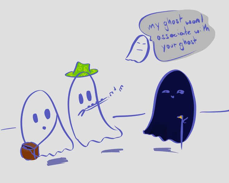 two ghost characters are talking to each other