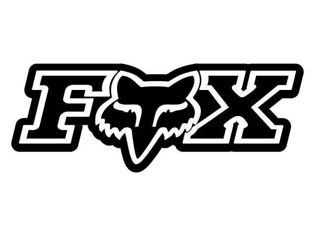 the fox logo is shown in black and white